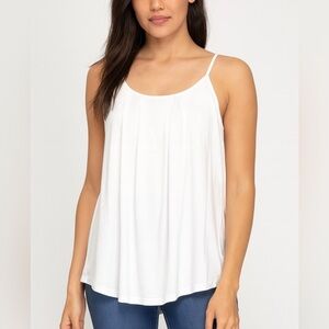 Women's White Sleeveless Top size SMALL. Worn once!!!